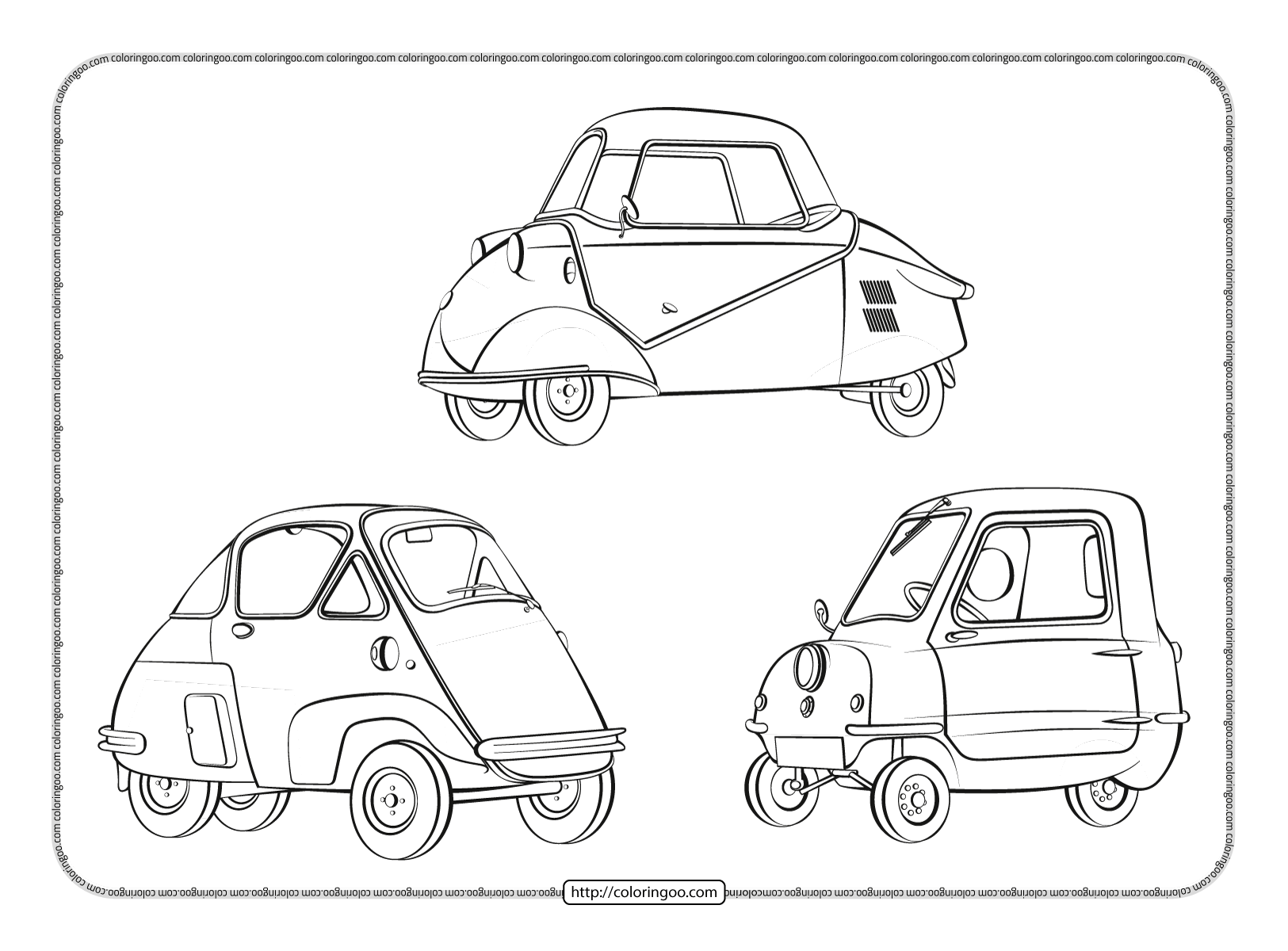 sweet little cars coloring pages