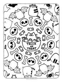 cute halloween coloring page pattern