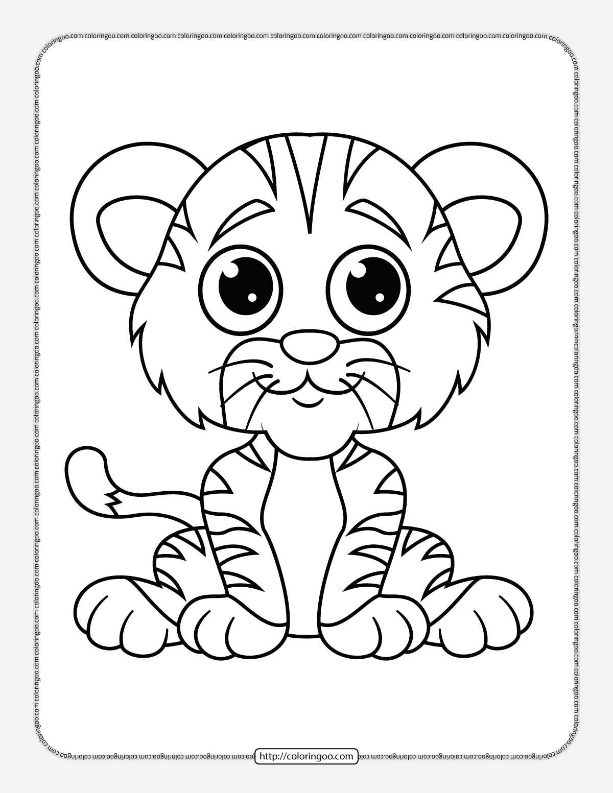 Tiger Coloring Pages Cute Tiger Coloring Pages GetColoringPages