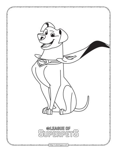 dc super pets krypto coloring pages