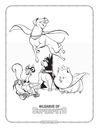 dc super pets pdf coloring pages