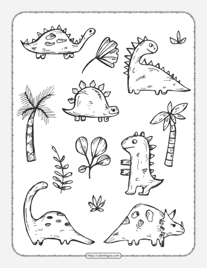 prehistory dinosaurs coloring pages