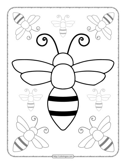 bee coloring pages for kids