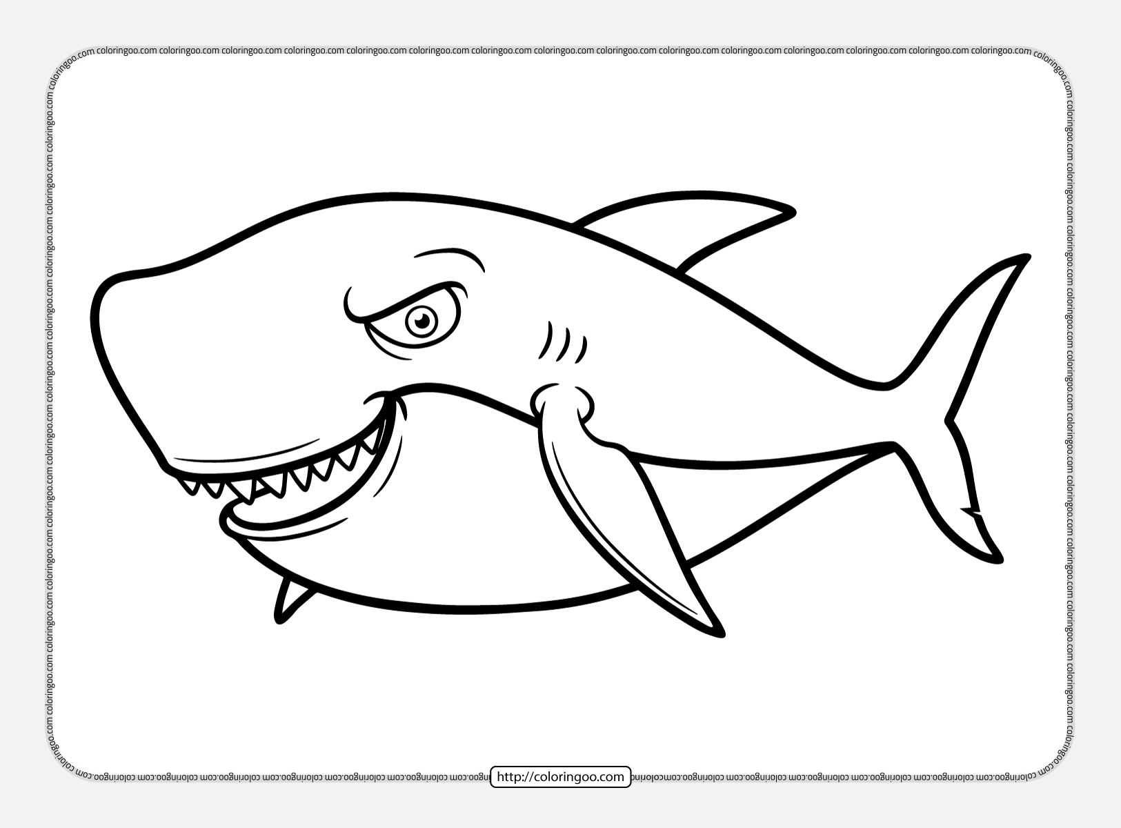 greedy shark pdf coloring pages