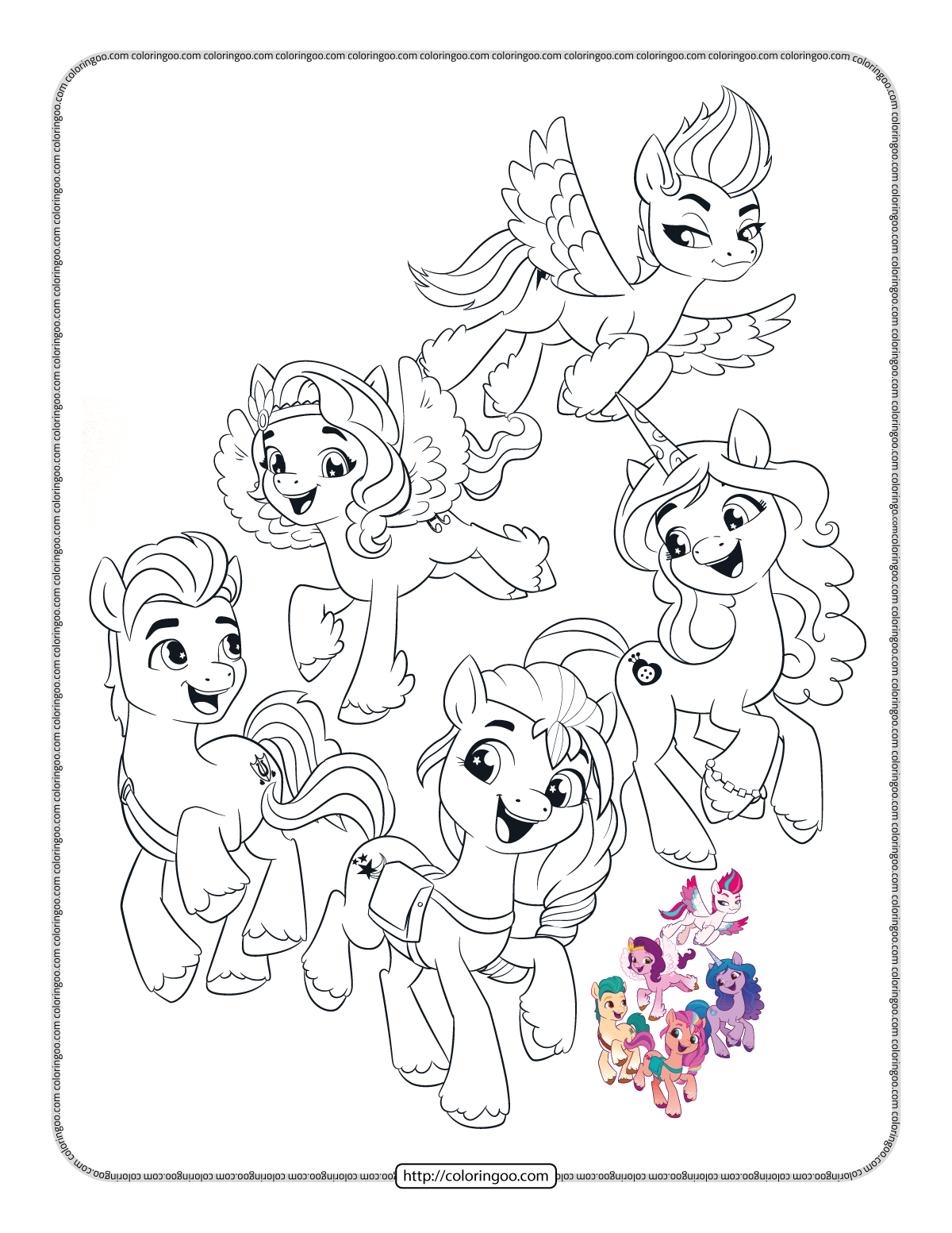 mlp new generation ponies coloring page