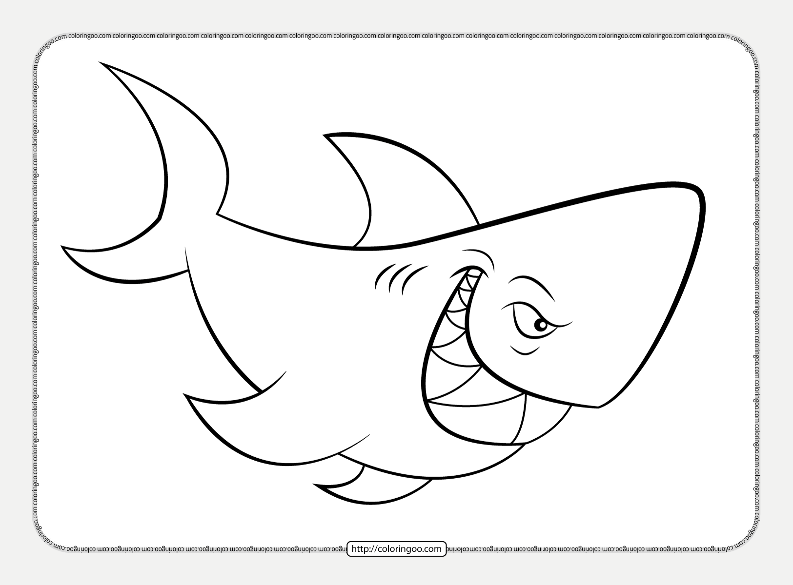 sneaky shark pdf coloring page