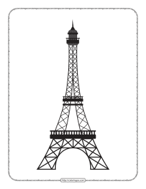 eiffel tower coloring sheet for kids