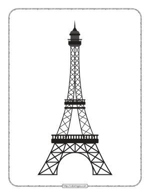 eiffel tower coloring sheet for kids