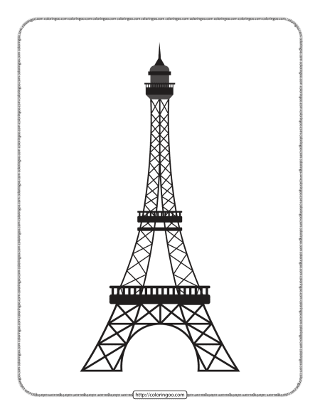 eiffel tower coloring sheet for kids