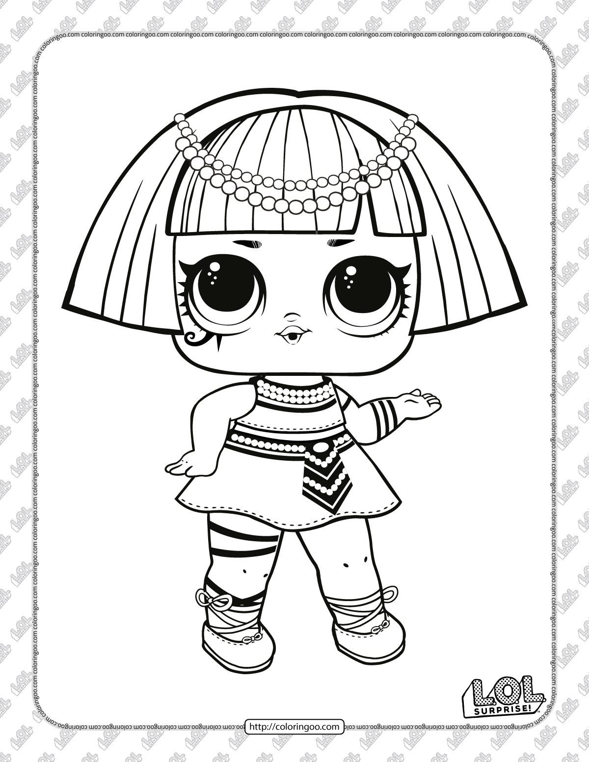 lol surprise egyptian girl coloring page