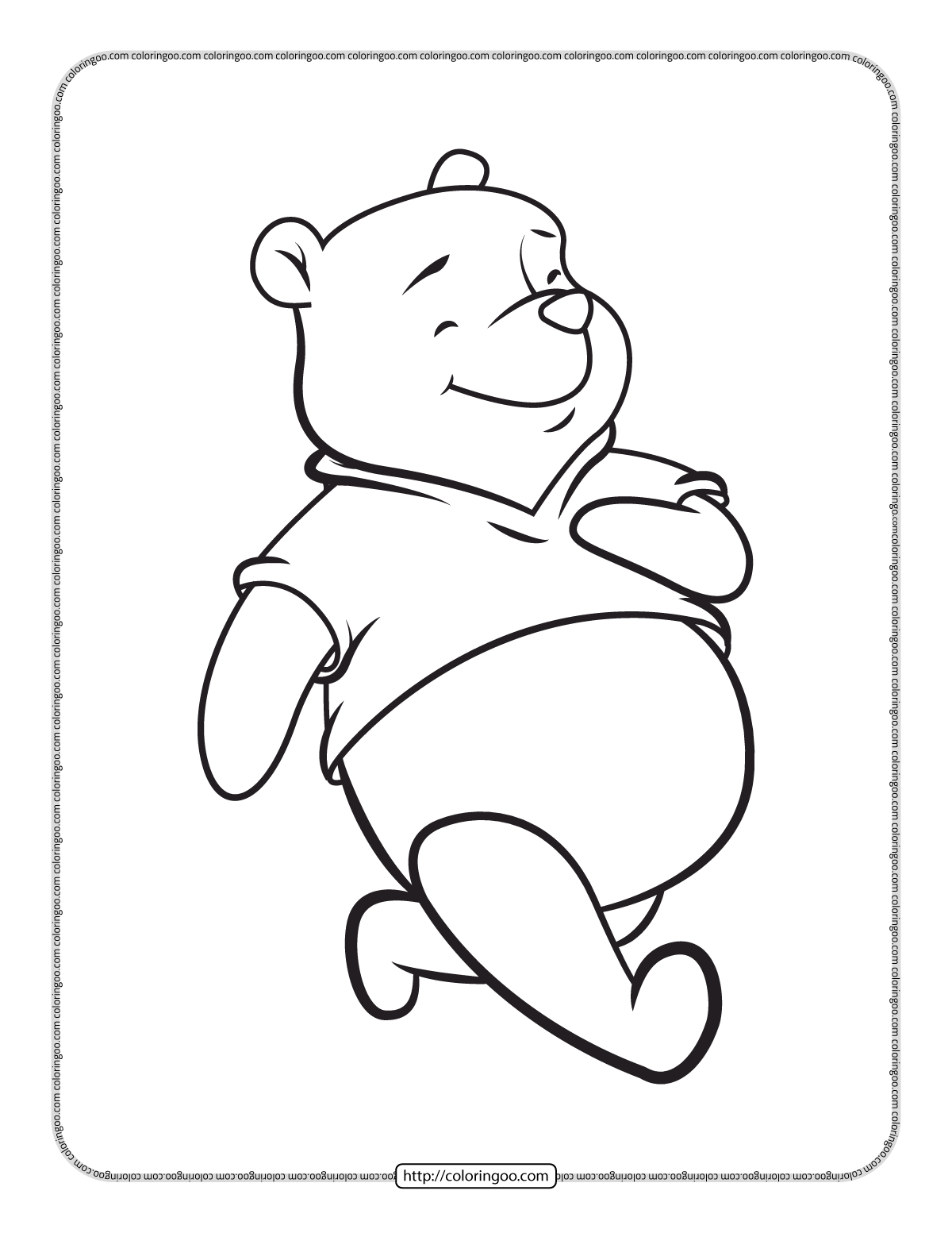 pooh bear coloring sheet for kids