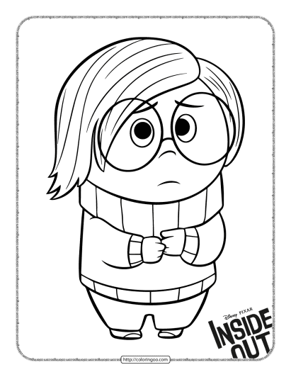 disney inside out sadness coloring page