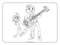 free disney coco coloring sheet