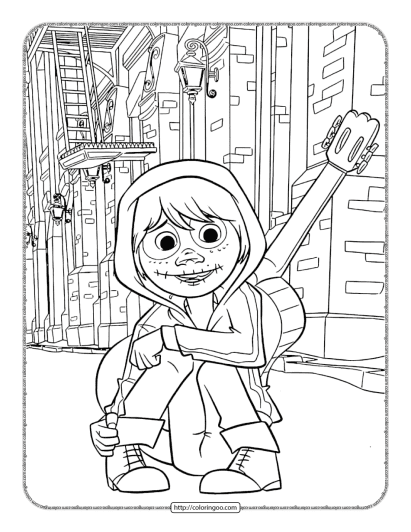 printable disney coco coloring sheet