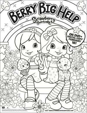 strawberry shortcake berry big help coloring page