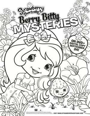strawberry shortcake coloring berry bitty mysteries page