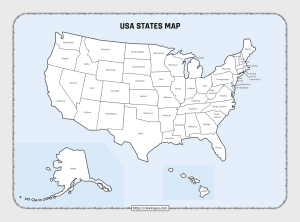 USA States Pdf Outline Map