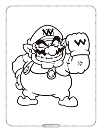 printable wario coloring page