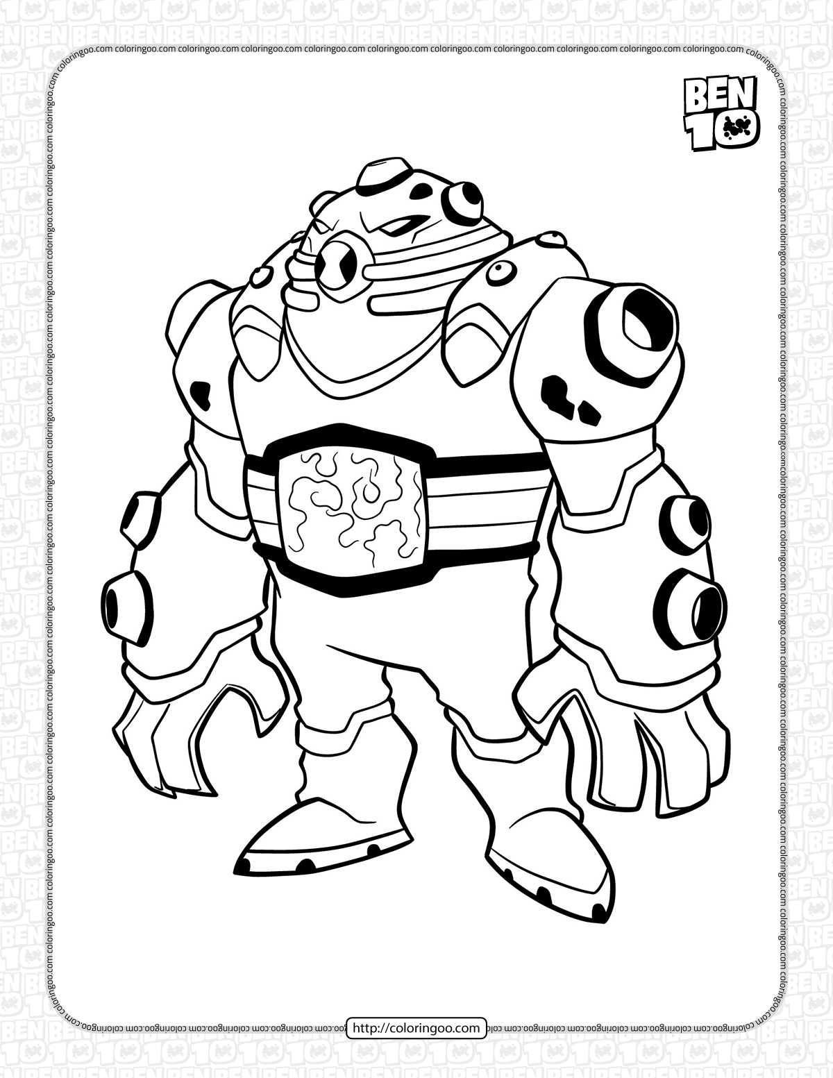 ben 10 gutrot coloring pages for kids