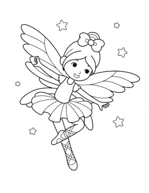 cute fairy ballerina coloring page