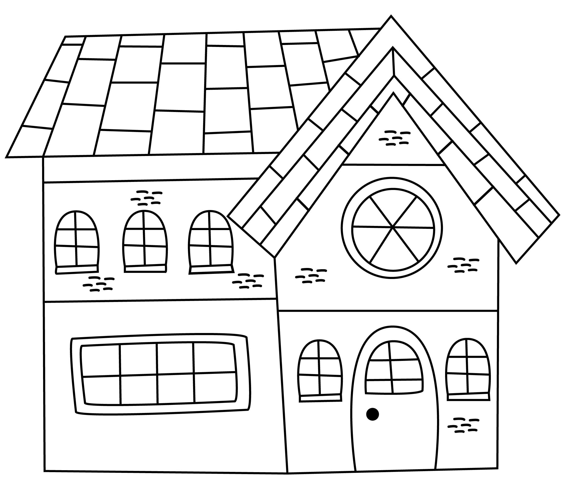cute cartoon home coloring page