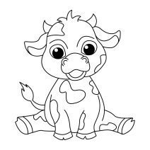 cute cow coloring sheet for kids