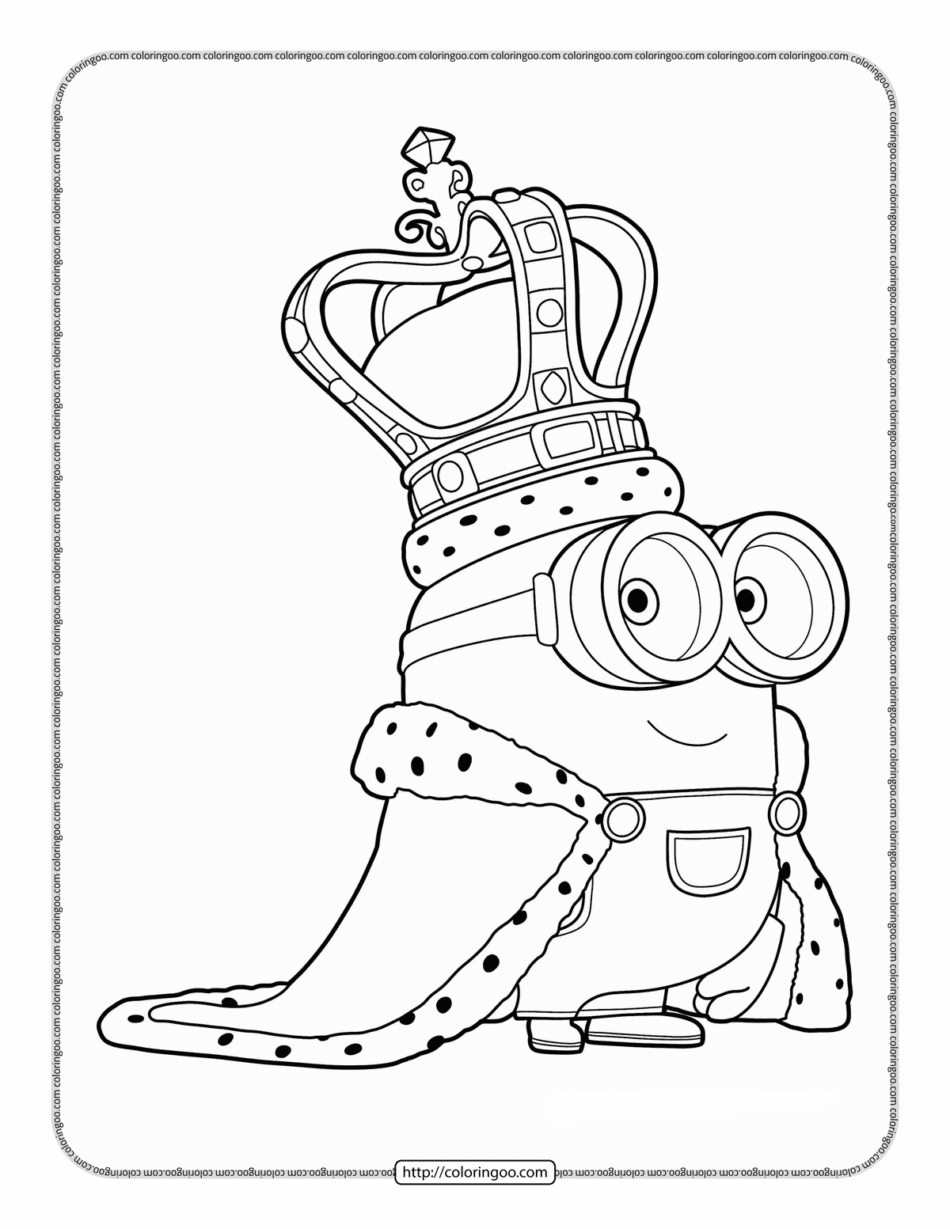 king minion bob coloring pages
