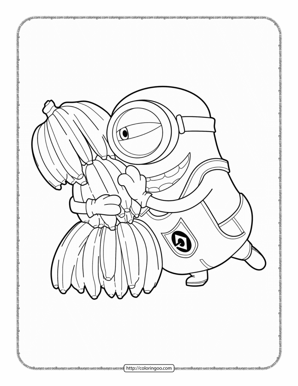 minions loves bananas coloring pages