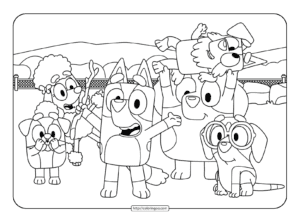 bluey circus friends coloring sheet