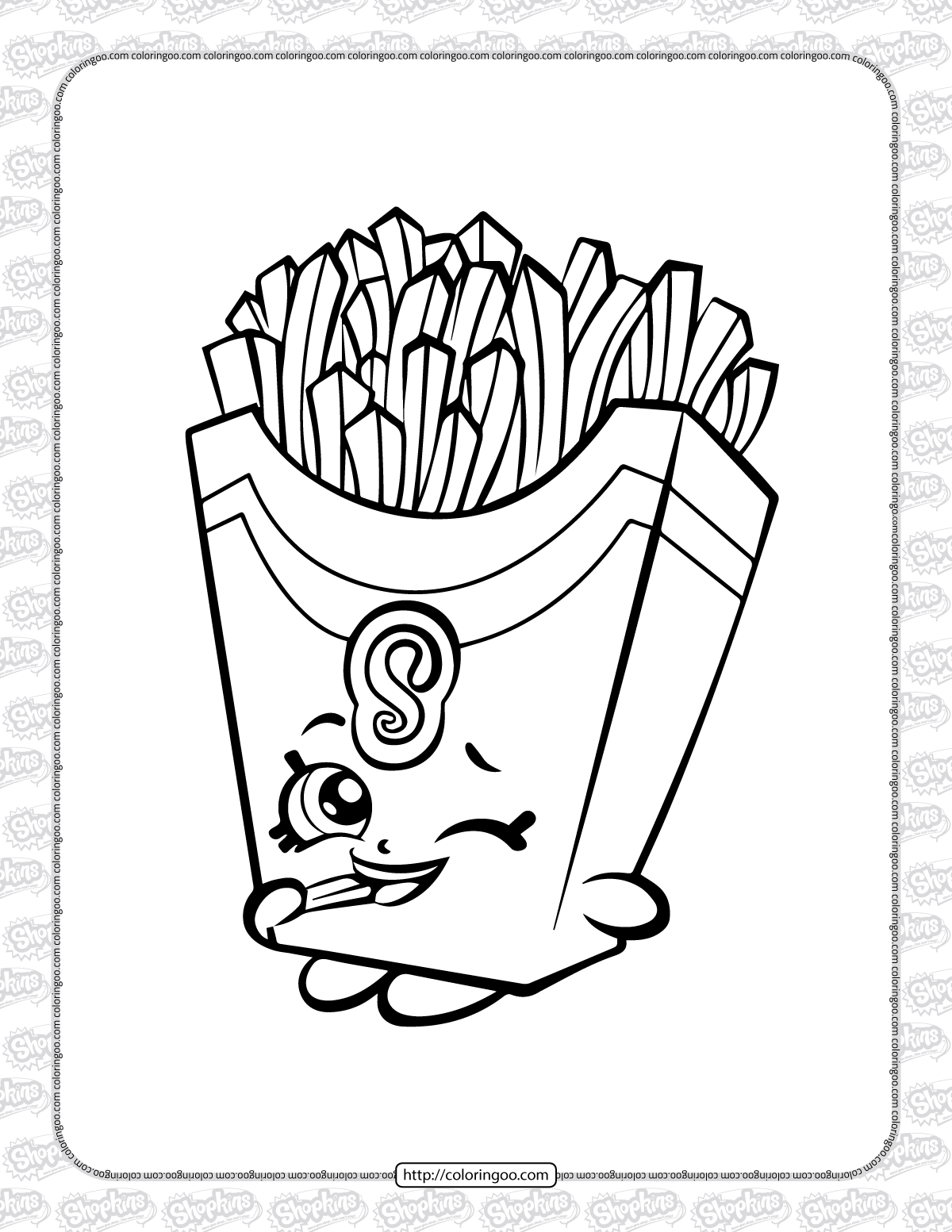 shopkins fiona fries coloring page