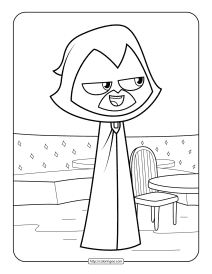 teen titans go raven coloring pages