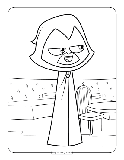 teen titans go raven coloring pages