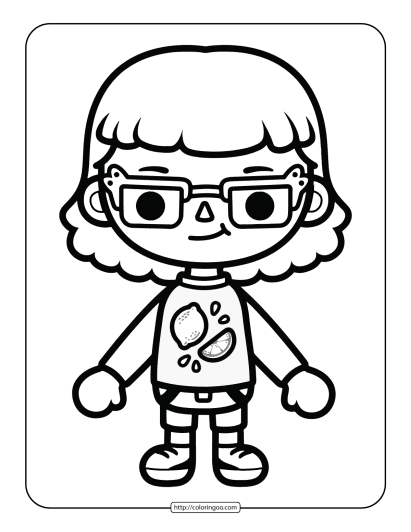 toca life coloring sheet for girls