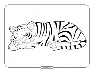 sleeping tiger coloring sheet