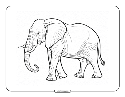 elephant animal coloring page