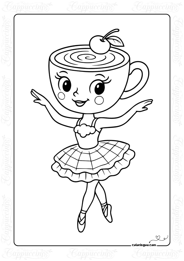 Free Printable Ballerina Cappuccina Coloring Page