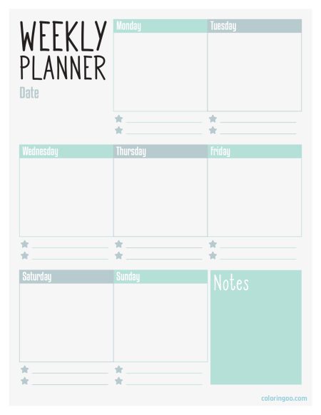 Free Printable Weekly Planner 01