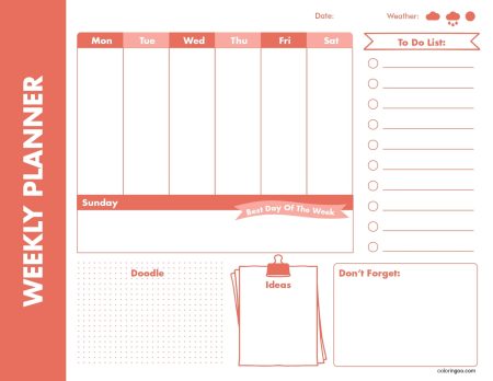 Free Printable Weekly Planner 12