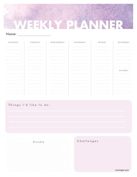 Free Printable Weekly Planner 13