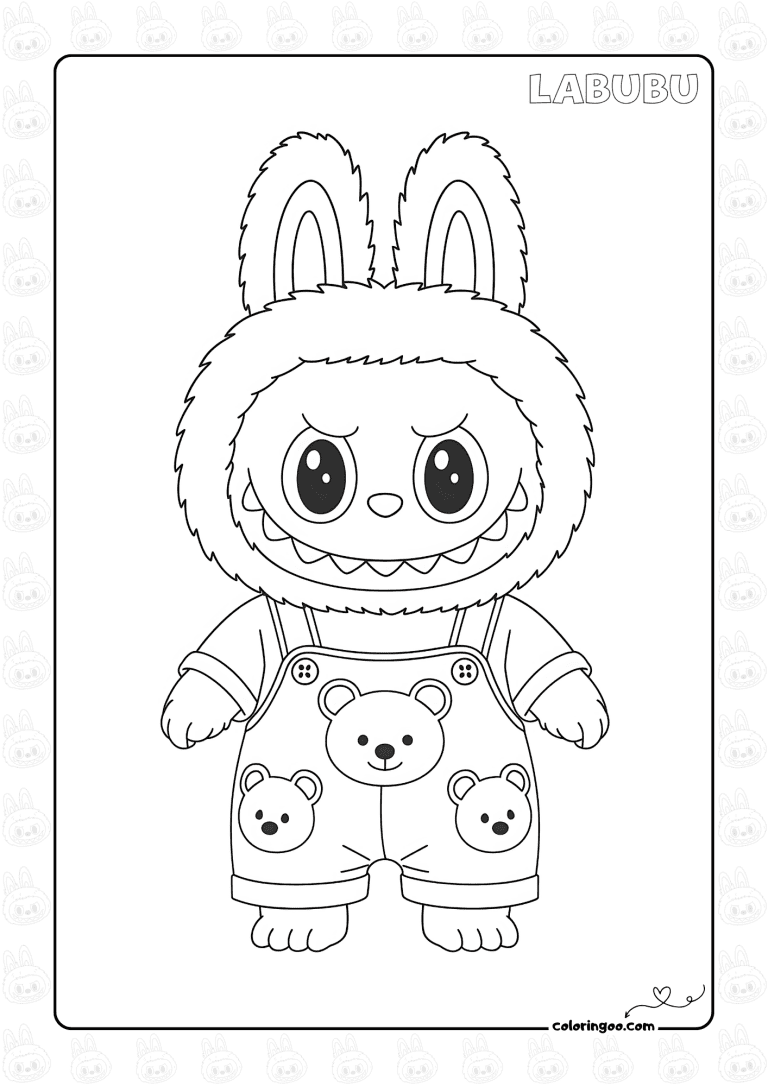 Free Printable Labubu Loves Animals Coloring Pages Labubu Loves Animals Coloring Pages 768x1086 