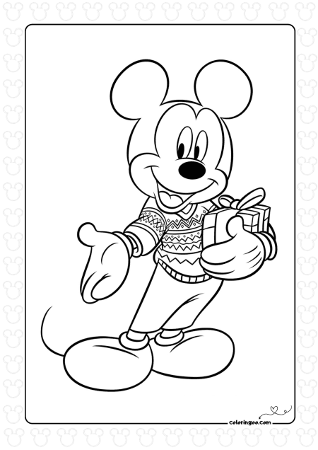 Mickey with a Christmas Gift