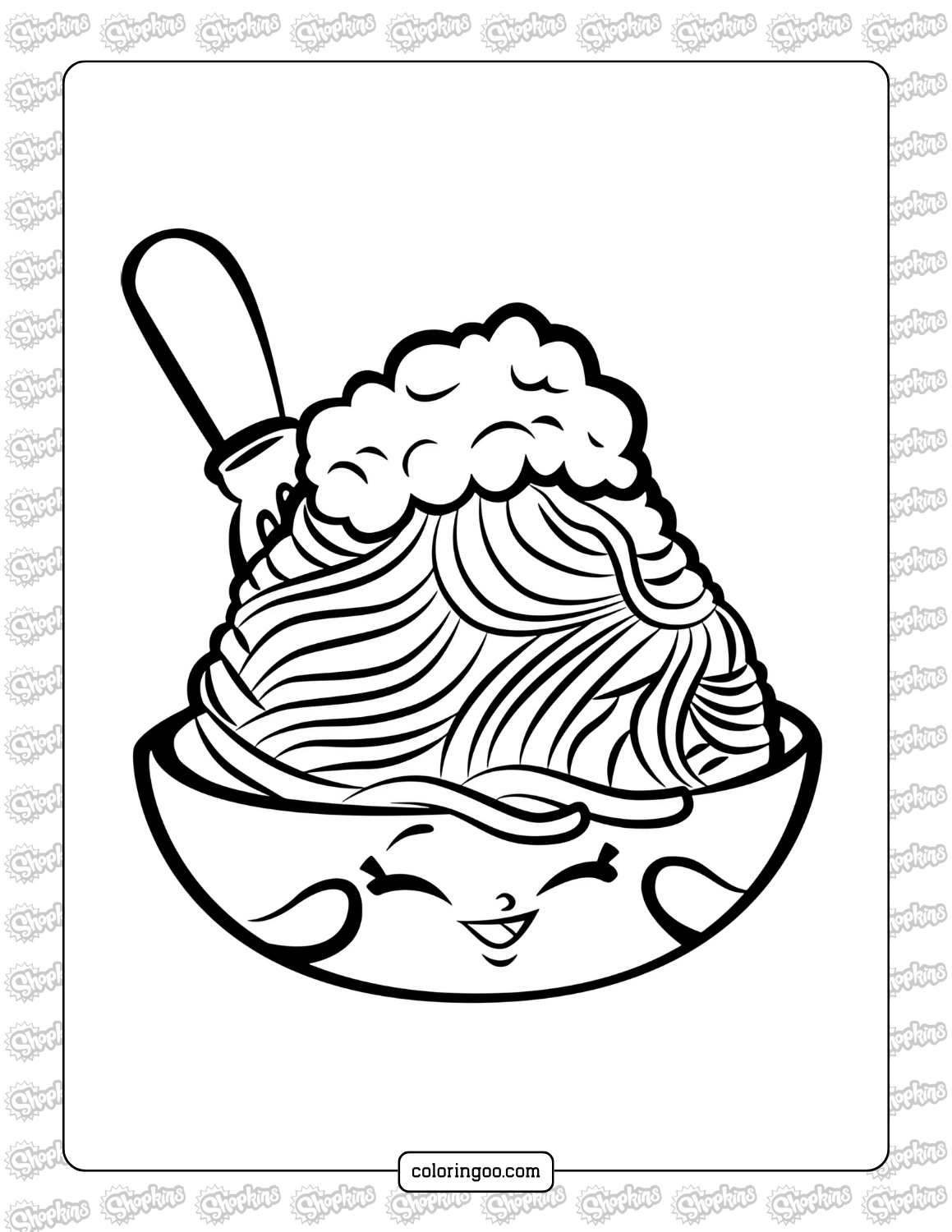 Netti Spaghetti Shopkin Coloring Page