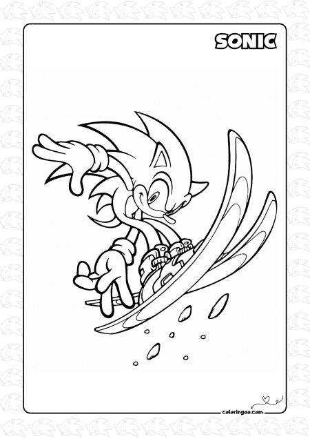 Sonic Ski Coloring Page