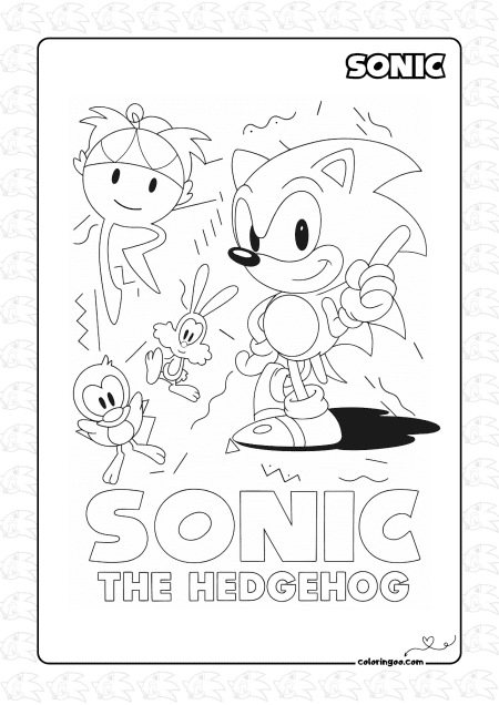 Sonic The Hedgehog Coloring Page