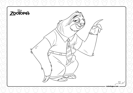 Zootopia Flash Coloring Page