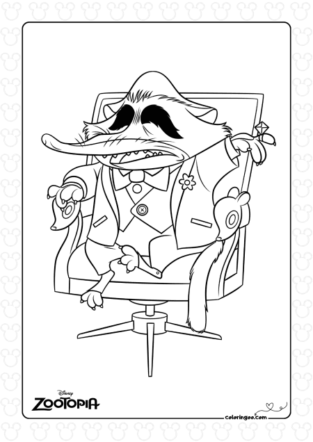 Zootopia Mr Big Coloring Page