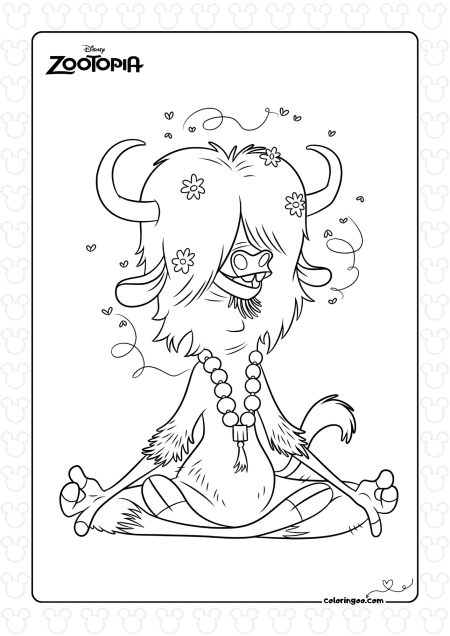 Zootopia Yax Coloring Pages