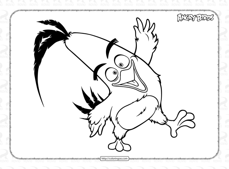 angry birds chuck coloring sheet