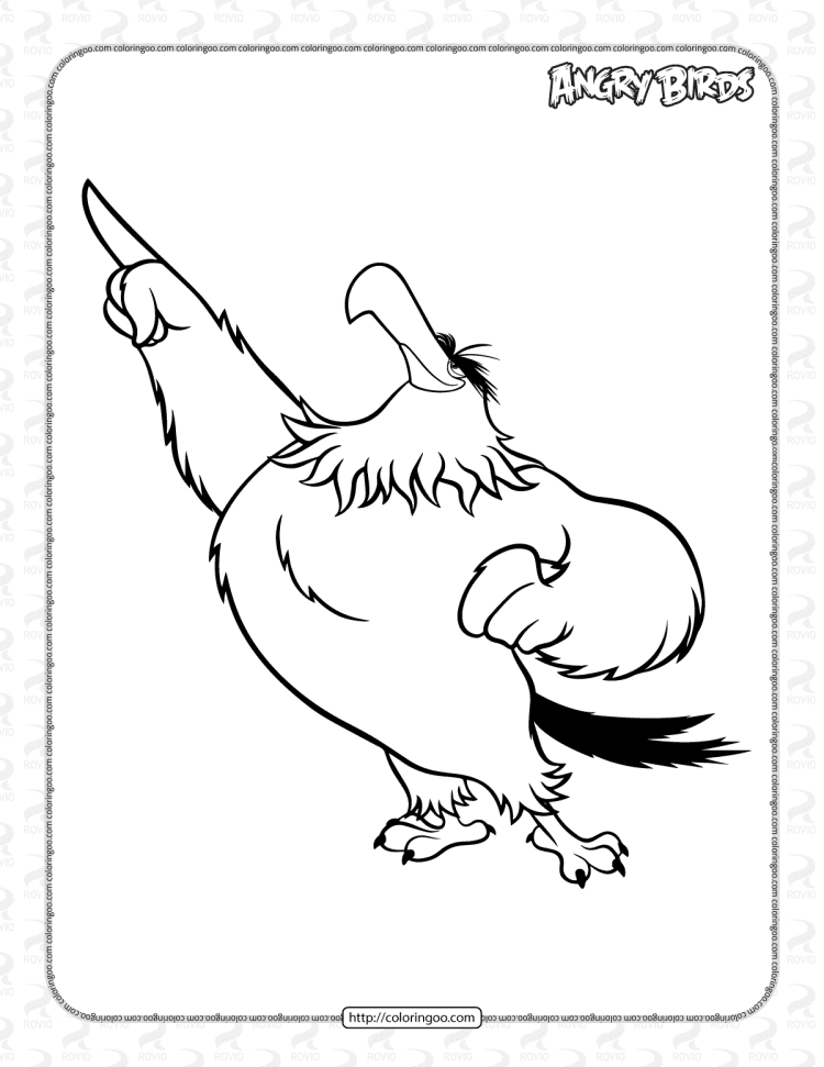 angry birds mighty eagle coloring pages