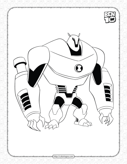 ben 10 armodrillo omniverse coloring page